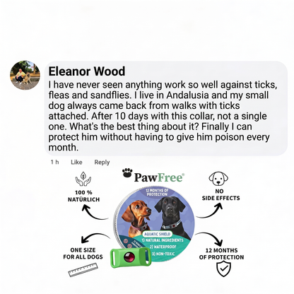 PawFree® Natural Tick & Flea Protection Tag – 12-Month Protection